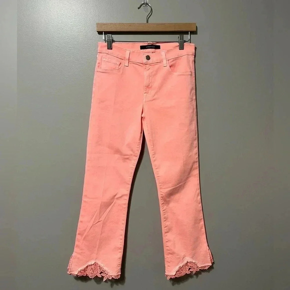 HOST PICK J Brand Selena Crop Lace Hem Jeans - Picture 4 of 13